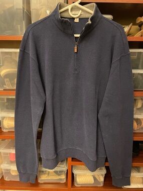 Peter Millar Men's Navy Quarter-Zip Pullover Sweater